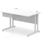 Impulse 1800 x 800mm Straight Office Desk Oak Top Silver Cantilever