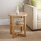 2 Tier Round Side Table Oak - Brown - Deenz