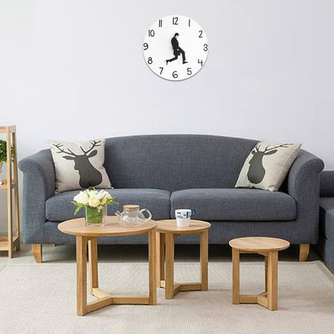 2 Tier Round Side Table Oak - Brown - Deenz