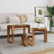 2 Tier Round Side Table Oak - Brown - Deenz