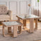 2 Tier Round Side Table Oak - Brown - Deenz