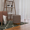 HOMCOM - Modern Round Footstool, Fabric Upholstered Foot Rest - Light Brown