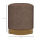 HOMCOM - Modern Round Footstool, Fabric Upholstered Foot Rest - Light Brown