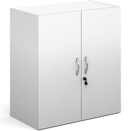 Contract Double Door Cupboard 830mm High with 1 Shelf - White