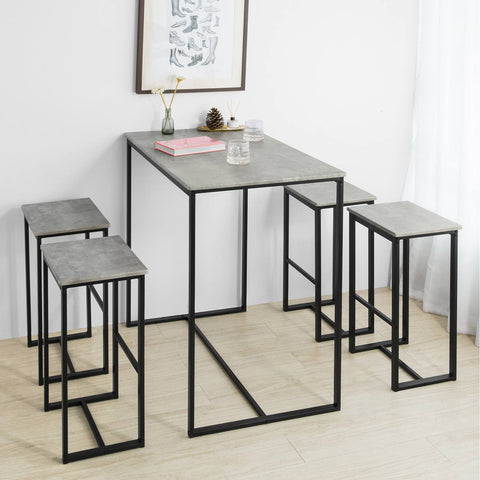 SoBuy OGT15-HG, Bar Set-1 Bar Table and 4 Stools, Home Kitchen