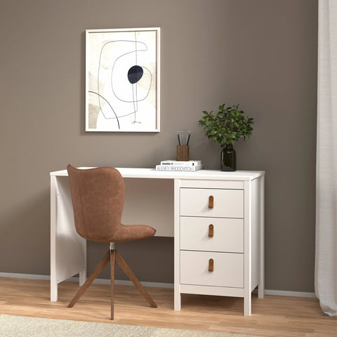 Barcelona Desk 3 Drawers - White