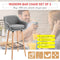 HOMCOM 2 Pcs Bar Stools Upholstered Bucket Seat W/ Wood Legs, Grey