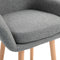 HOMCOM 2 Pcs Bar Stools Upholstered Bucket Seat W/ Wood Legs, Grey
