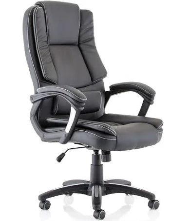 Dakota High Back Black Leather Executive Office Chair with Arms