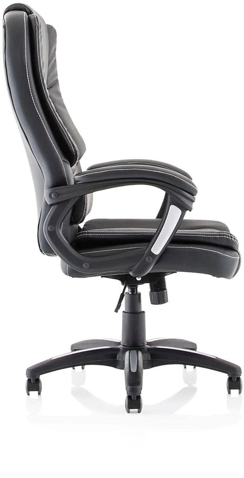 Dakota High Back Black Leather Executive Office Chair with Arms