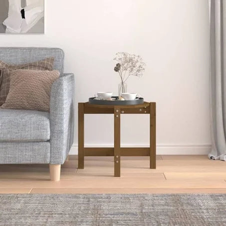 vidaXL Coffee Table Honey Brown Ø 52.5x45 cm Solid Wood Pine