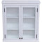 Alaterre Dorset Wall Mounted Bath Storage Cabinet with Glass Cabinet Doors - White