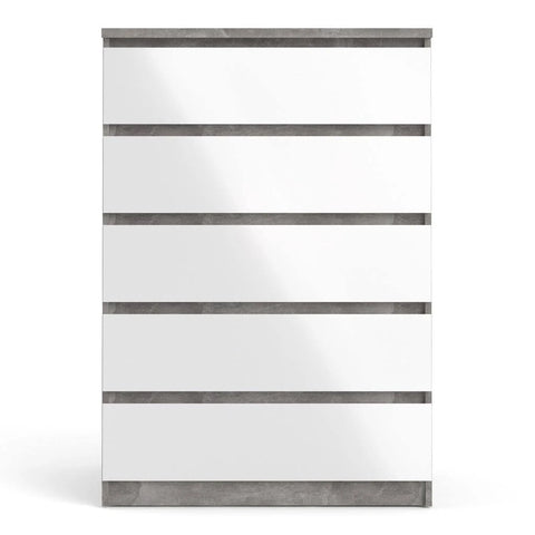 Naia Chest of 5 Drawers in White