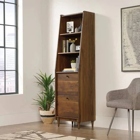 Teknik Office Hampstead Park Narrow Bookcase in Grand Walnut