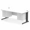Impulse Straight Desk Silver Cable Managed Leg 2 x 2 Drawer Fixed Pedestal Oak ...