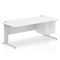 Impulse Straight Desk Silver Cable Managed Leg 2 x 2 Drawer Fixed Pedestal Oak ...