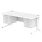 Impulse Straight Desk Silver Cable Managed Leg 2 x 2 Drawer Fixed Pedestal Oak ...