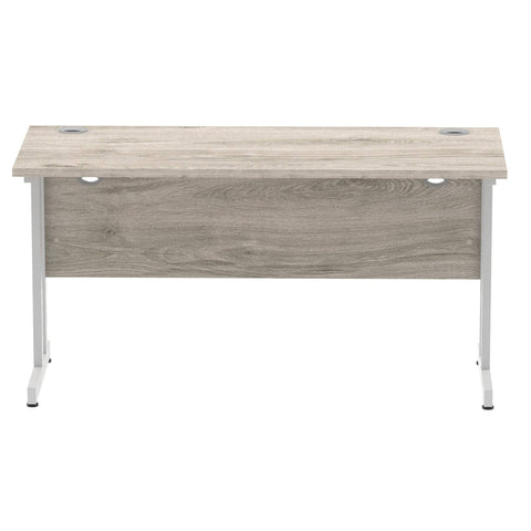 Impulse 1400mm Slimline Desk Cantilever Leg Oak / Silver