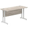 Impulse 1400mm Slimline Desk Cantilever Leg Oak / Silver