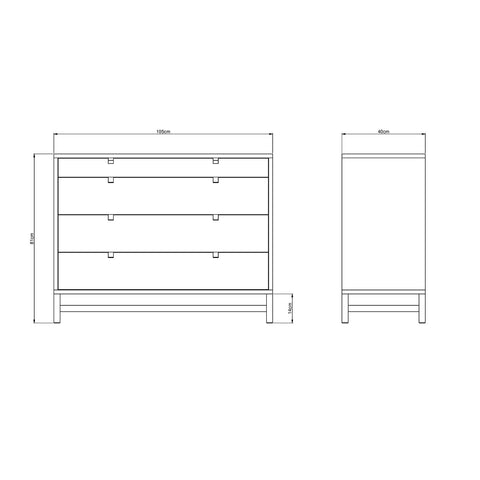 Mavis Falsterbo Chest of Drawers 4 Drawers Lacquer - Chest of Drawers Birch White ...