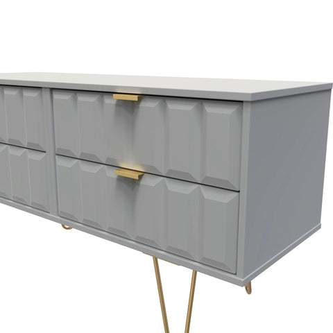 Swift Cube Ready Assembled 4 Drawer Low TV Unit