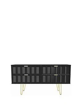 Swift Cube Ready Assembled 4 Drawer Low TV Unit
