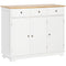 HOMCOM - Modern Sideboard Buffet Cabinet with Adjustable Shelves and Drawers - White