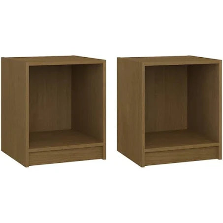vidaXL Bedside Cabinets 2 Pcs Honey Brown 35.5x33.5x41.5 cm Solid