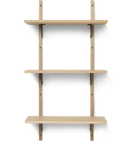 Ferm Living Sector Shelf - Oak/Black Brass