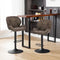 Ebern Designs Dark Brown Swivel Counter Stool Set of 2