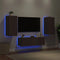 vidaXL 3 Piece TV Wall Cabinets with LED Lights Brown Oak