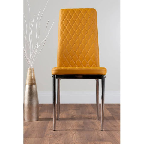 Furniturebox Fonti Valera 6 Seater Dining Set Mustard Yellow - Wilko