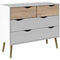 Furniture To Go | Oslo Chest of 4 Drawers (2+2) in White and Oak