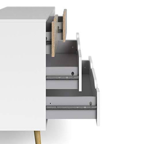 Furniture To Go | Oslo Chest of 4 Drawers (2+2) in White and Oak