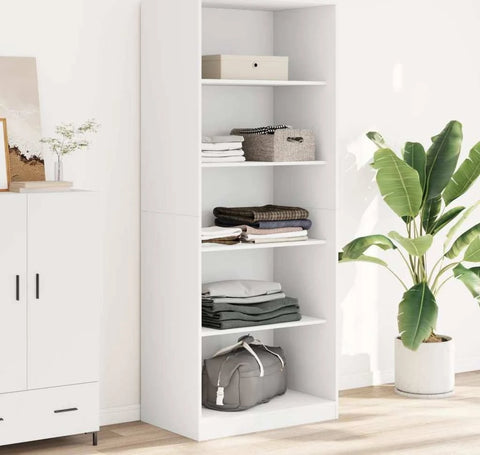 vidaXL Wardrobe Black 80x50x200 cm Engineered Wood