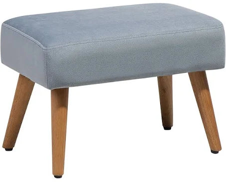 Beliani Footstool Grey Velvet with Wooden Legs Scandinavian Style