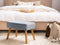 Beliani Footstool Grey Velvet with Wooden Legs Scandinavian Style