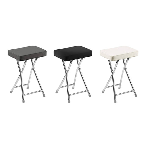 Folding Stool with Padded Cream Seat