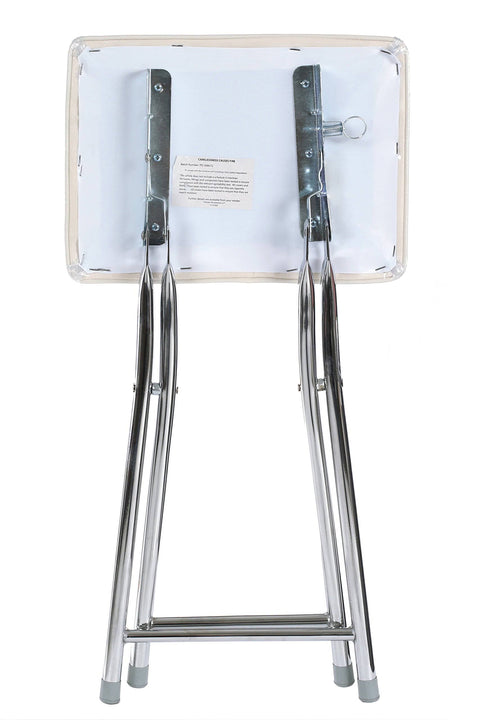 Folding Stool with Padded Cream Seat