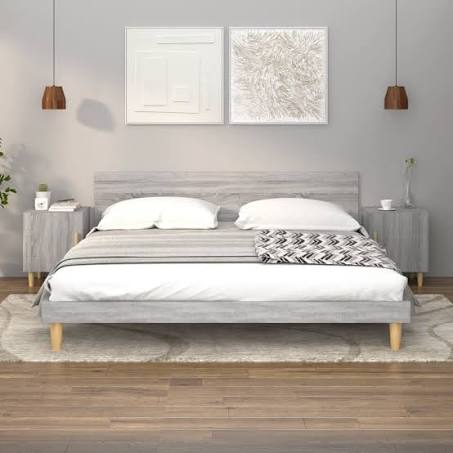 vidaXL Bedside Cabinets 2 Pcs Grey Sonoma Engineered Wood