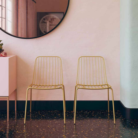 Caden Wire Dining Chair Gold