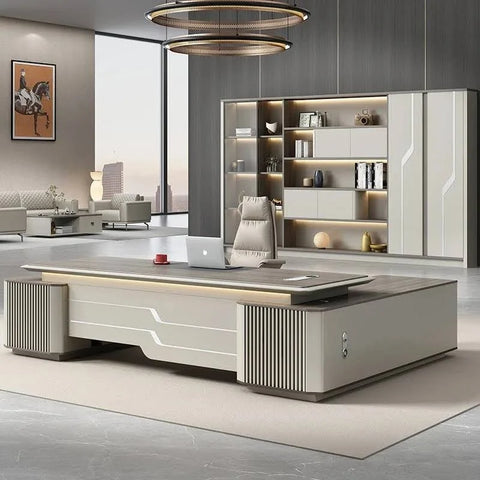 Luxury Office Desks L Shaped Schreibtisch Boss Executive Office Table Bureau ...