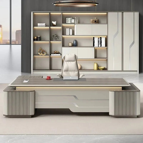 Luxury Office Desks L Shaped Schreibtisch Boss Executive Office Table Bureau ...