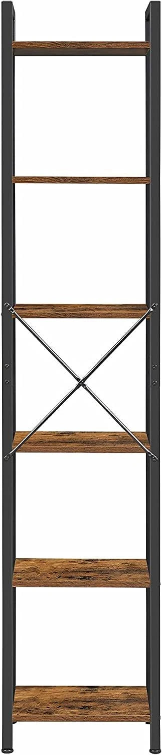 VASAGLE 6-Tier Bookshelf Rustic Brown and Black