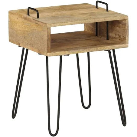 vidaXL Bedside Table Solid Mango Wood 40x34x47 cm