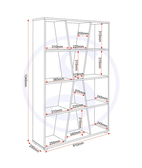 Naples Medium Bookcase - White