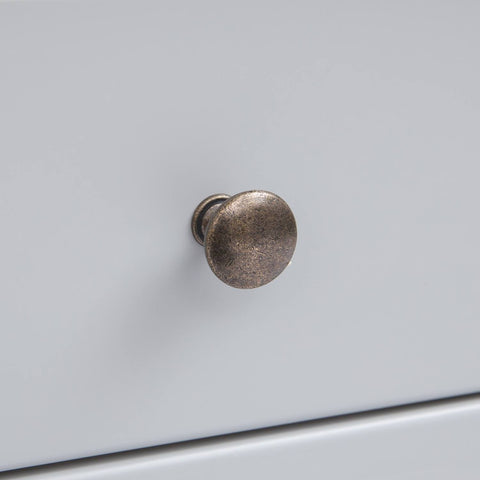 Bomporto 2 Over 3 Drawer Chest - Grey / Knob / Brass - Cabinet Bits