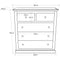 Bomporto 2 Over 3 Drawer Chest - Grey / Knob / Brass - Cabinet Bits