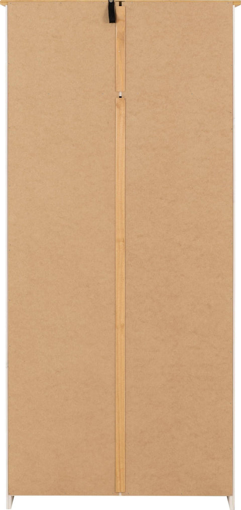 Seconique Panama 2 Door White and Natural Wax Wardrobe