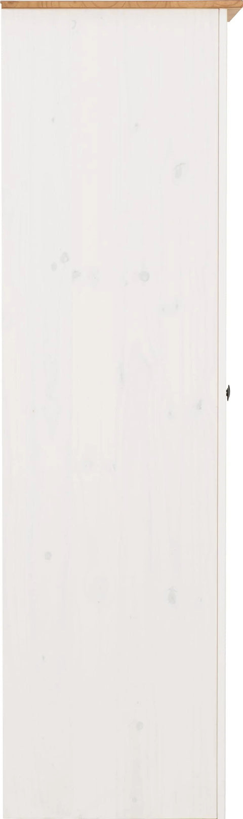 Seconique Panama 2 Door White and Natural Wax Wardrobe